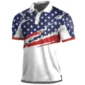 Vista detallada del polo táctico de hombre elegante con estampado de bandera de EE. UU. - 3XL / Tops / Bandera Desgastada (HJ-1225-J78)