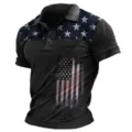 Camisa polo tactica hombre vintage bandera americana manga corta parte superior detalle - 3XL / Tops / Táctico Desgastado (HJ-1225-J73)