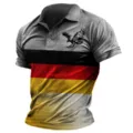 Polo tactico hombre verano vintage bloque de color manga corta ropa deportiva top - 3XL / Tops / Gris Negro Contraste Águila (HJ-1225-J66)