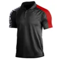 Vista detallada polo táctico en contraste con bandera de EE. UU. en manga derecha y roja. - 3XL / Tops / Negro Rojo Táctico (HJ-1225-J55)