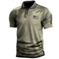 Polo Táctico al Aire Libre para Hombre Manga Corta Vintage Color Contrastado Deportivo - 3XL / Tops / Contraste Bandera EE UU (HJ-1225-J58)