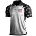 Herren Taktisches Polohemd Kurzarm Farbabblockung patriotischer Stil mit US Flagge Print Variante - 3XL / Oberteile / Schwarz Weiß Taktisch (HJ-1225-J43)