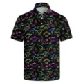 Men 3D Dinosaur Print Polo Shirt Casual Streetwear Short Sleeve Lapel Button Top - 3XL / Tops / Neon Dinosaur
