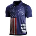 Polo táctico patriótico para hombre de manga corta camiseta gráfica bandera USA - 3XL / Tops / Azul Oscuro USA Táctico (HJ-1225-J83)