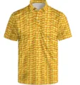 Men Casual 3D Corn Print Short Sleeve Polo Shirt Summer Fashion Novelty Lapel Top Tee - 3XL / Tops / Corn Kernels