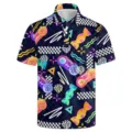 Men's Retro Gamer Graphic Short Sleeve Polo Shirt Casual Streetwear 3D Print Top - 3XL / Tops / Game Controller