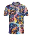 Men's 3D Rottweiler Print Polo Shirt Short Sleeve Lapel Casual Streetwear Summer Top - 3XL / Tops / Rottweiler