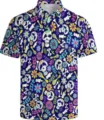 Men's 3D Skull Floral Print Polo Shirt Short Sleeve Casual Summer Lapel Button Top - 3XL / Tops / Sugar Skull