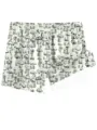 Men's quick dry beach shorts with black white mushroom print double layer casual boardshorts - XS / Bottoms / HJ-HD Milky White