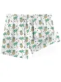 Men's double layer quick dry board shorts with tropical pineapple and palm tree print. - HJ-HD Ivory
