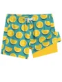 Men's Quick Dry Beach Shorts, Teal Blue Lemon Print Swim Trunks, Summer Casual Variant - HJ-HD Peacock Green