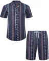 Ensemble chemise et short hawaïens à manches courtes pour homme avec imprimé numérique plage. - 3XL / Haut Et Bas / HJFS-CS04245