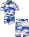 Ensemble chemise et short hawaïens pour hommes imprimé plage tropicale tenue deux pièces - 3XL / Haut Et Bas / HJFS-CS04262