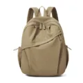 Khaki casual backpack for daily commute and travel, versatile lightweight solid color design. - Dark Khaki