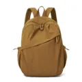 Casual nylon backpack lightweight large capacity school travel daypack for men women - Caramel color