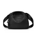Women casual nylon crossbody bag lightweight solid color shoulder shell bag for use - Black