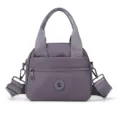 Casual nylon crossbody bag, versatile multi-compartment shoulder handbag for women lightweight. - Purple