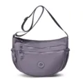 Women nylon shoulder bag casual multi-layer crossbody messenger bag large capacity chic purse - Purple