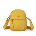Yellow nylon crossbody bag, lightweight casual shoulder bag for women daily fashion use. - Yellow