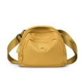 Yellow nylon shell crossbody bag, stylish casual women's shoulder bag with wide strap. - Yellow
