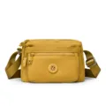 Yellow nylon crossbody bag, casual multi-pocket shoulder bag for women daily outdoor travel. - Yellow