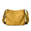 Casual nylon crossbody bag for women, stylish shoulder bag with large capacity and zip pockets. - Yellow