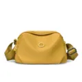 Yellow nylon crossbody shoulder bag for women, lightweight waterproof casual daily bag. - Yellow