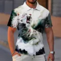Mens 3D Digital Print Short Sleeve Polo Shirt Summer Casual Fashion Sports Top New - 3XL / Tops / HJ-FS-0416C16