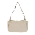 Beige Crossbody Shoulder Bag Large Capacity Casual Daily Slouchy Tote Bag for Women - Off White