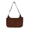 Casual solid color padded shoulder bag, large capacity crossbody tote purse for women daily commute - Coffee