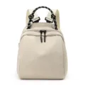 Minimalist waterproof nylon backpack for women, casual daily commuter travel daypack school bag. - Off White