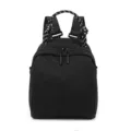Black nylon mini backpack for women, casual lightweight travel daypack and stylish shoulder bag. - Black