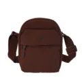 Minimalist brown crossbody shoulder bag for women, casual mini cloth phone bag daily use. - Coffee