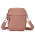 Pink mini crossbody bag, casual nylon shoulder bag for women, stylish phone purse - Pink