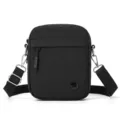 Minimalist black crossbody bag for women, casual small shoulder phone bag for daily use. - Black
