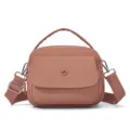 Casual Nylon Crossbody Bag Dusty Rose Small Single Shoulder Handbag with Top Handle - Pink