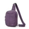 Purple nylon chest bag, lightweight outdoor casual crossbody bag for women, travel sling daypack. - Purple