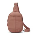 Outdoor Lightweight Nylon Crossbody Bag Casual Single Shoulder Chest Daypack for Women - Pink
