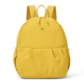 Casual yellow canvas mini backpack for women, lightweight travel daypack and school bag. - Yellow