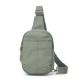 Sac bandoulière en nylon vert, sac de poitrine décontracté et élégant sac de voyage. - Vert clair