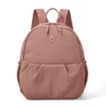 Casual mini canvas backpack for women, lightweight travel daypack with front pocket, pink - Pink