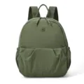 Military green casual mini backpack for women, lightweight nylon daily travel daypack. - Dark Green