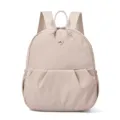 Casual canvas small backpack in light pink, stylish and lightweight daily daypack for women. - Khaki