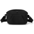 Minimalist black nylon crossbody bag for women, casual shoulder bag and phone bag. - Black