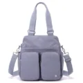 Multi-pocket nylon shoulder bag casual crossbody handbag for women large capacity daily use - Purple