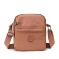Casual multi-compartment women crossbody bag, lightweight nylon waterproof shoulder bag for daily use. - Brick Red