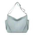 Lightweight multi-pocket crossbody bag, casual nylon shoulder bag for daily commuting. - Blue