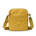Casual multi-compartment nylon crossbody bag lightweight shoulder bag yellow for women - Yellow