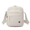 Casual nylon crossbody bag, lightweight daily shoulder bag for women, simple travel purse. - White Peach Cream