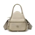 Fashion nylon shoulder crossbody bag for women casual top handle handbag light commute - Khaki